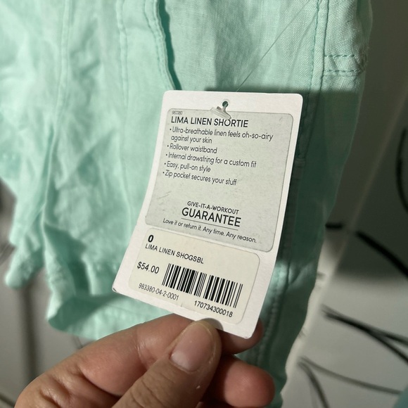 NEW Althleta Linen Shorts, Light Teal Lima Linen Shortie, Size 0 - Picture 3 of 9